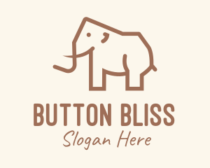 Brown Mammoth Elephant logo design