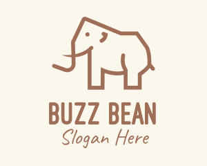 Brown Mammoth Elephant logo design