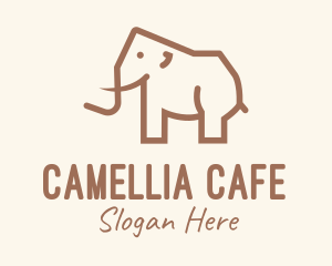 Brown Mammoth Elephant logo design