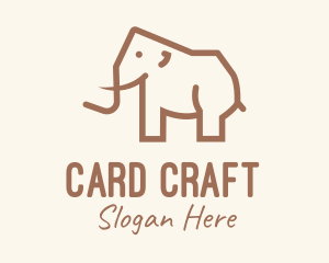 Brown Mammoth Elephant logo design