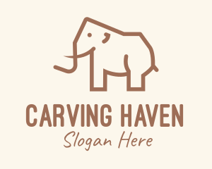 Brown Mammoth Elephant logo design