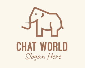 Brown Mammoth Elephant logo design