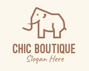 Brown Mammoth Elephant logo design