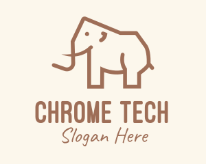 Brown Mammoth Elephant logo design