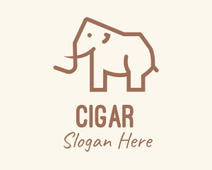 Brown Mammoth Elephant logo design