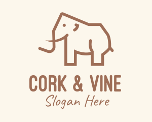 Brown Mammoth Elephant logo design