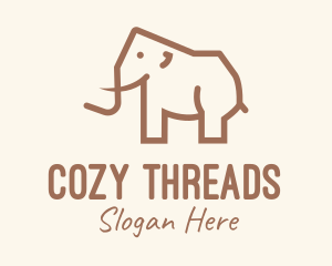 Brown Mammoth Elephant logo design