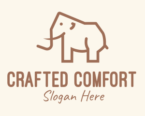 Brown Mammoth Elephant logo design