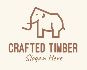 Brown Mammoth Elephant logo design