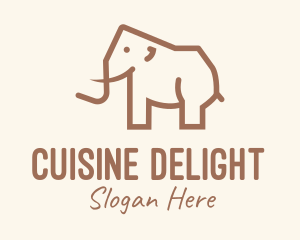 Brown Mammoth Elephant logo design