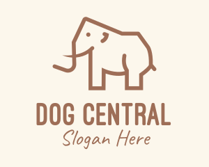 Brown Mammoth Elephant logo design