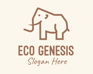 Brown Mammoth Elephant logo design