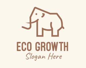 Brown Mammoth Elephant logo design