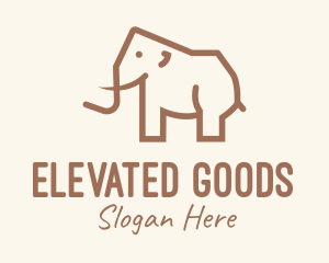 Brown Mammoth Elephant logo design