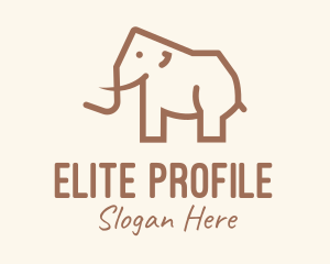 Brown Mammoth Elephant logo design