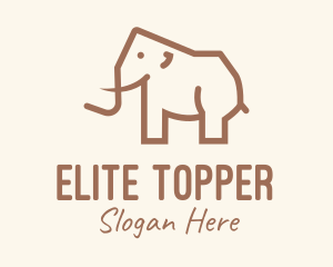 Brown Mammoth Elephant logo design