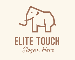 Brown Mammoth Elephant logo design