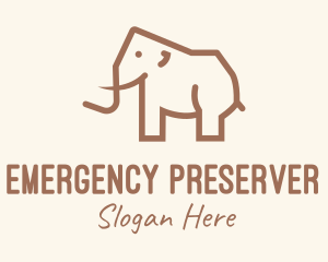 Brown Mammoth Elephant logo design