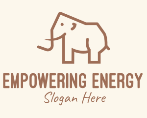 Brown Mammoth Elephant logo design