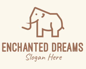 Brown Mammoth Elephant logo design