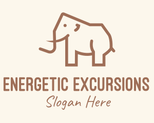 Brown Mammoth Elephant logo design