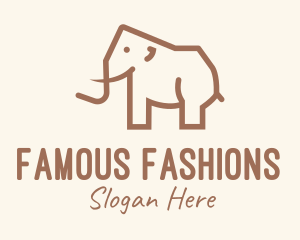 Brown Mammoth Elephant logo design