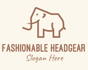 Brown Mammoth Elephant logo design