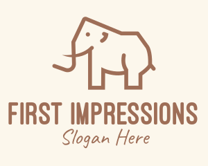 Brown Mammoth Elephant logo design