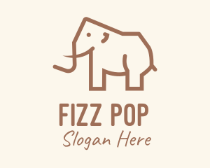 Brown Mammoth Elephant logo design