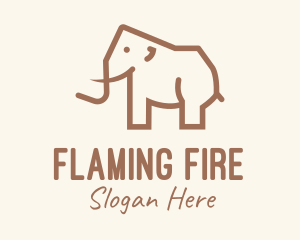 Brown Mammoth Elephant logo design