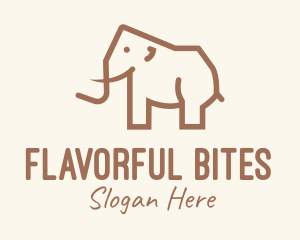 Brown Mammoth Elephant logo design