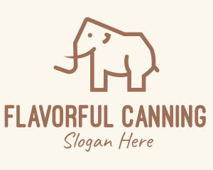 Brown Mammoth Elephant logo design