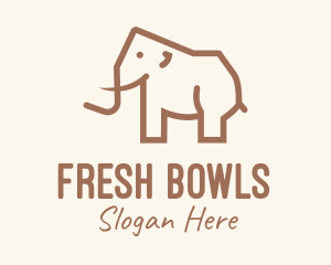 Brown Mammoth Elephant logo design