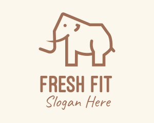 Brown Mammoth Elephant logo design