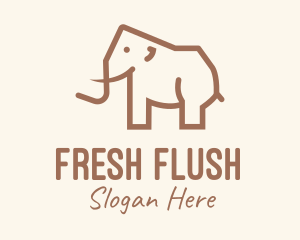 Brown Mammoth Elephant logo design