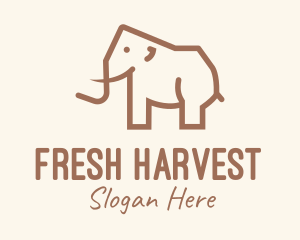 Brown Mammoth Elephant logo design