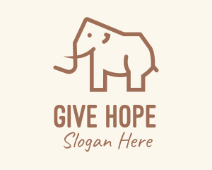 Brown Mammoth Elephant logo design