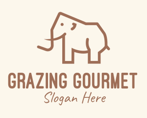 Brown Mammoth Elephant logo design