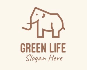 Brown Mammoth Elephant logo design