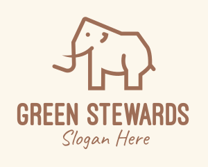 Brown Mammoth Elephant logo design