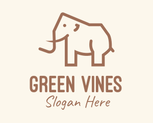 Brown Mammoth Elephant logo design