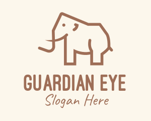 Brown Mammoth Elephant logo design