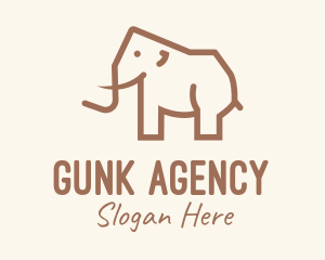 Brown Mammoth Elephant logo design