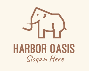 Brown Mammoth Elephant logo design