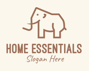 Brown Mammoth Elephant logo design