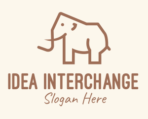 Brown Mammoth Elephant logo design