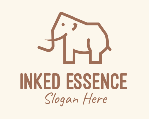 Brown Mammoth Elephant logo design