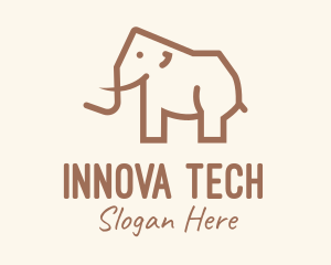 Brown Mammoth Elephant logo design