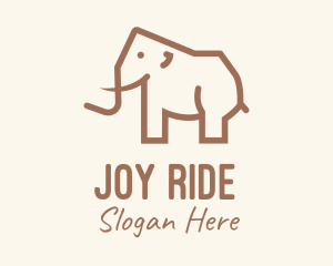 Brown Mammoth Elephant logo design