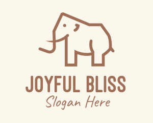 Brown Mammoth Elephant logo design